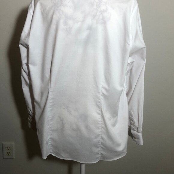 Lands’ End Outfitters White Button Down Shirt 18W Minimalist Classic Vintage Ins - Picture 8 of 12